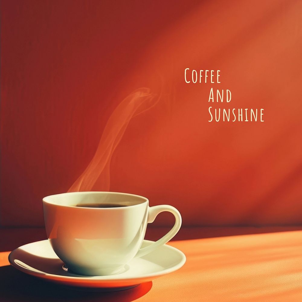Coffee and sunshine quote Instagram post template