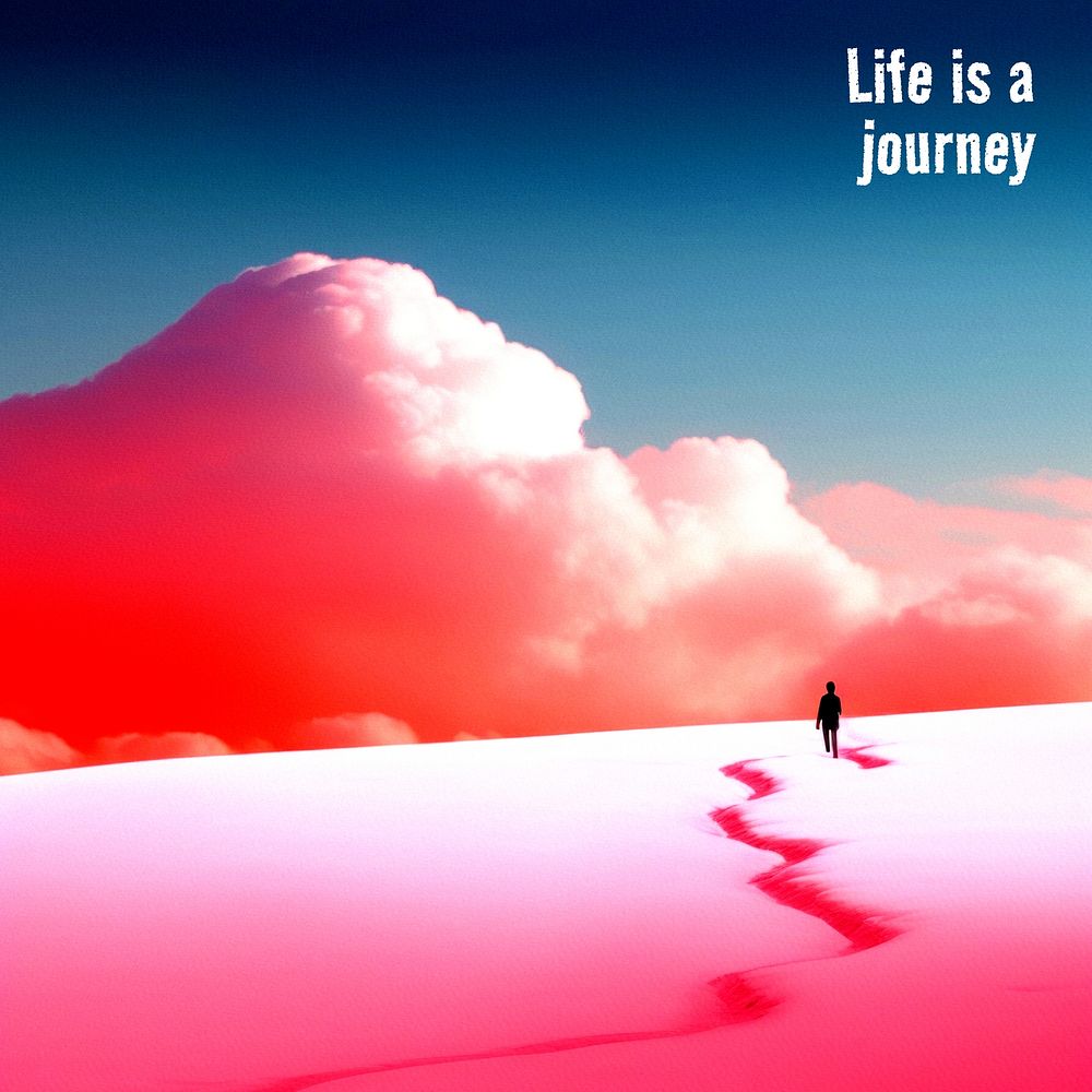Life is a journey quote Instagram post template