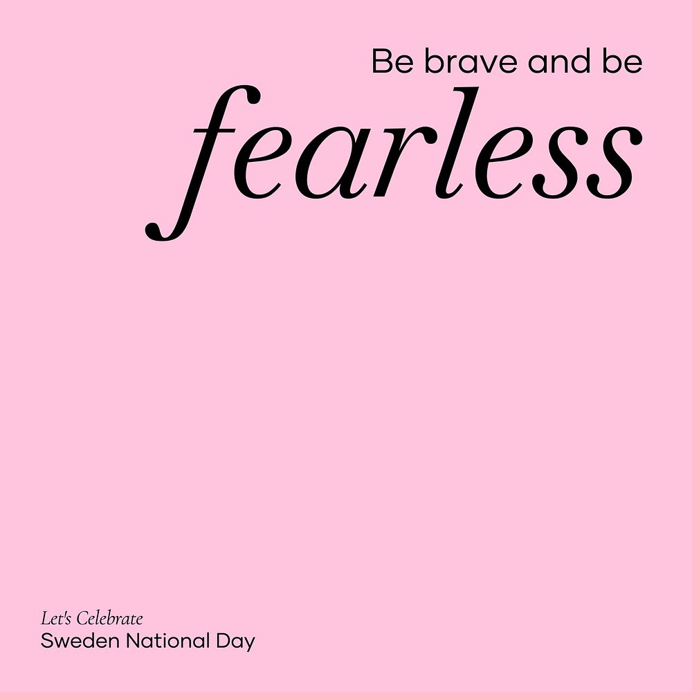 Brave and fearless quote Instagram post template