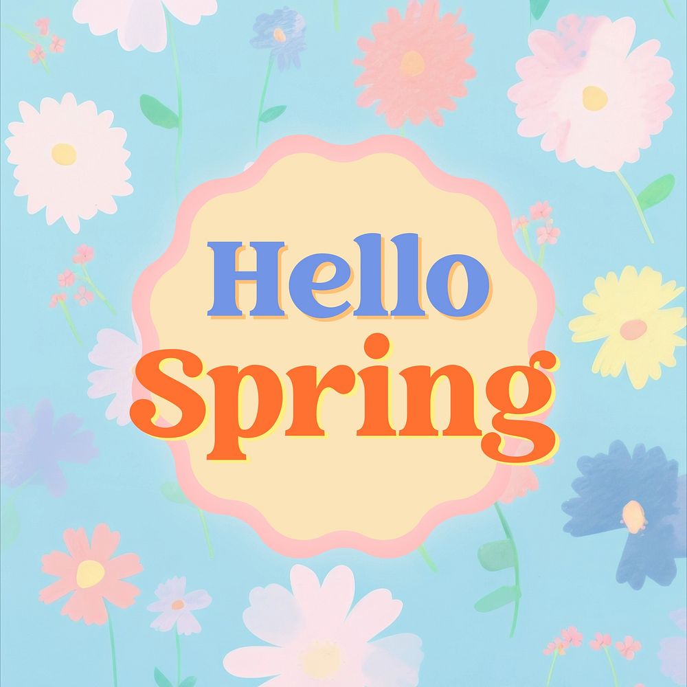 Hello Spring Instagram post 