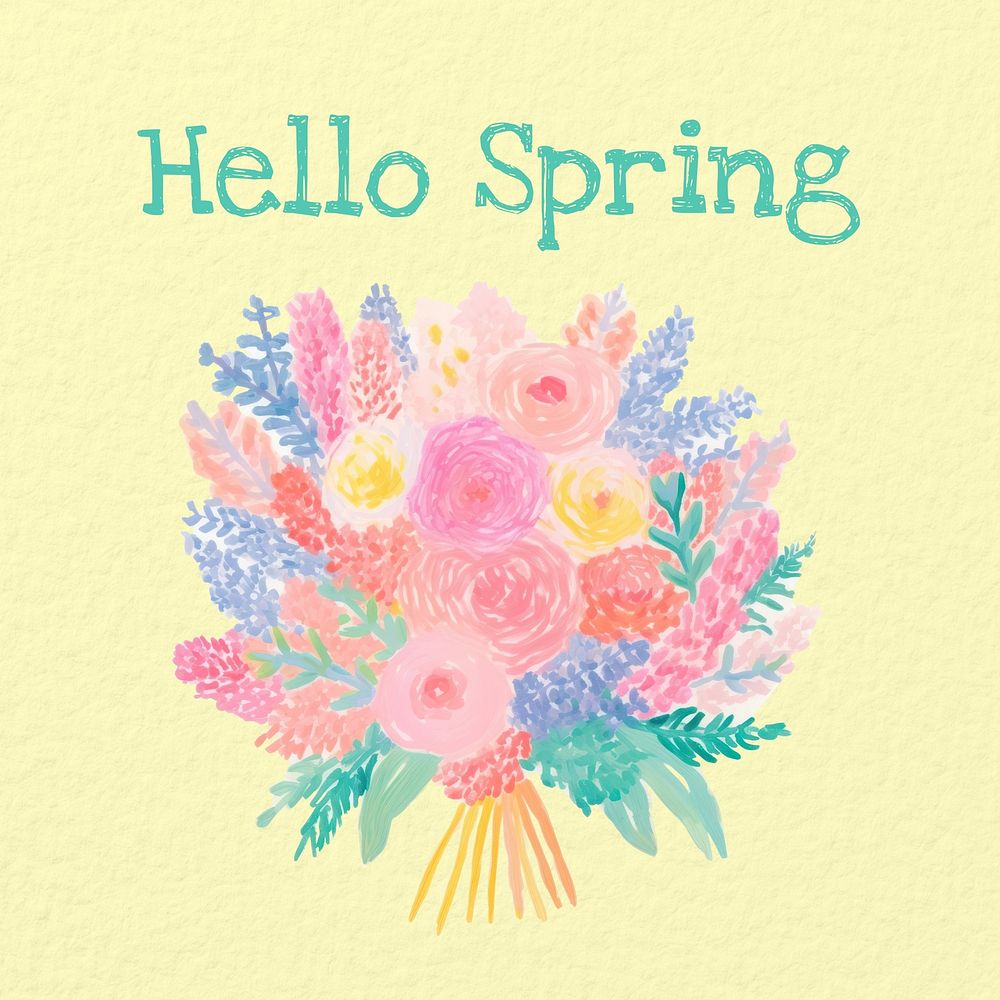 Hello spring Instagram post 