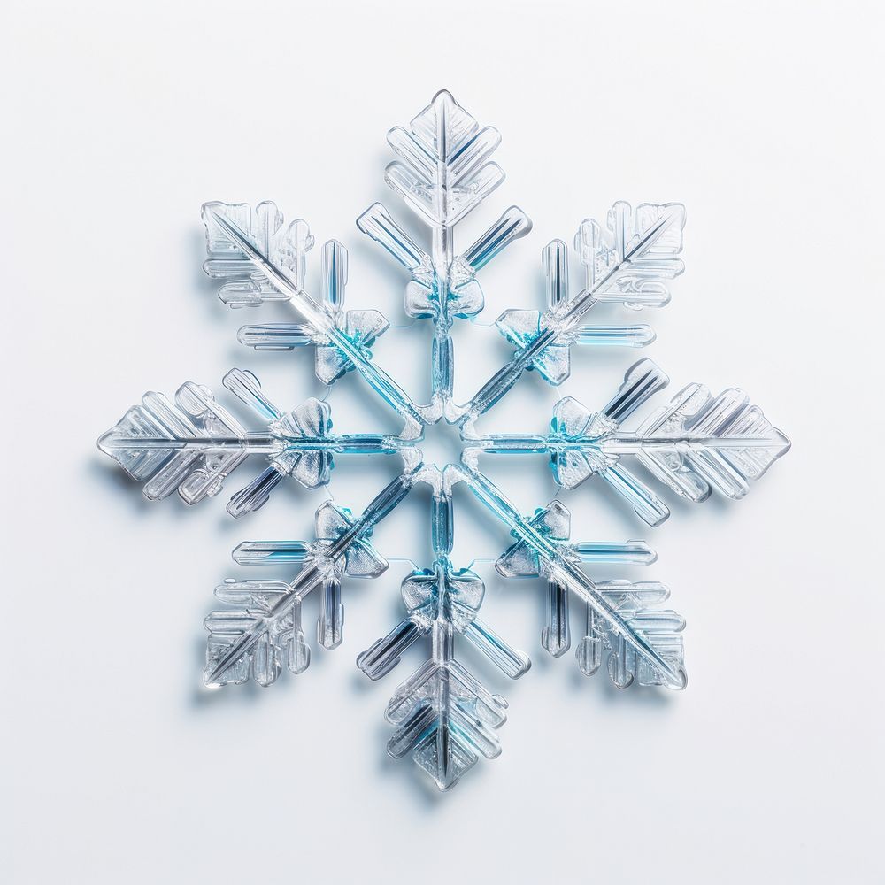 Transparent snowflake white background celebration creativity.