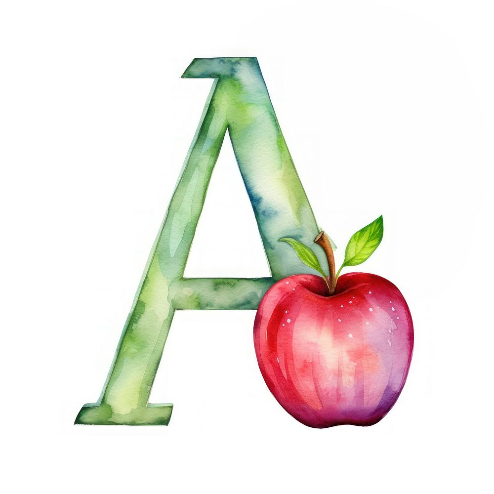 Apple letter A apple alphabet symbol.