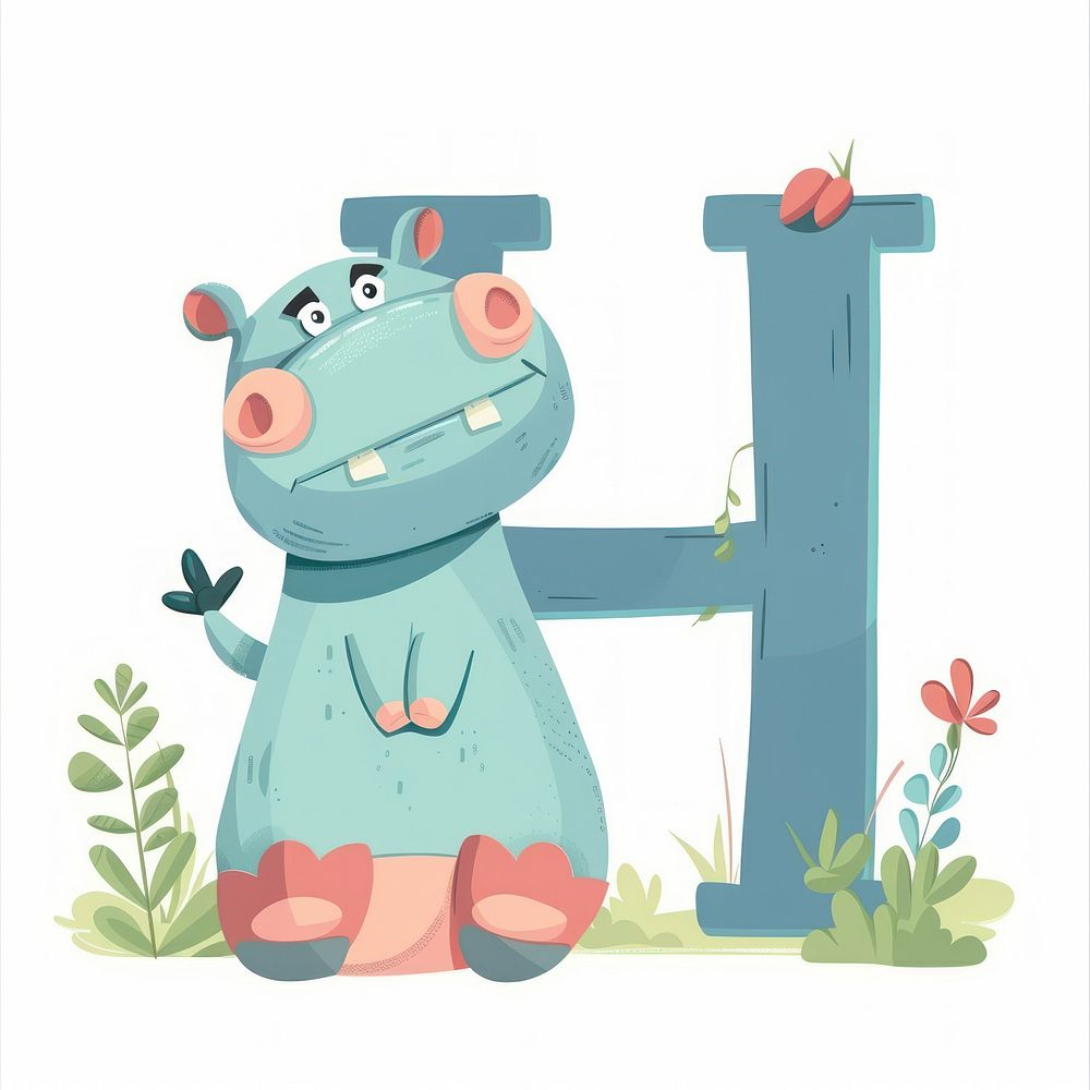 Letter H and hippo representation creativity .