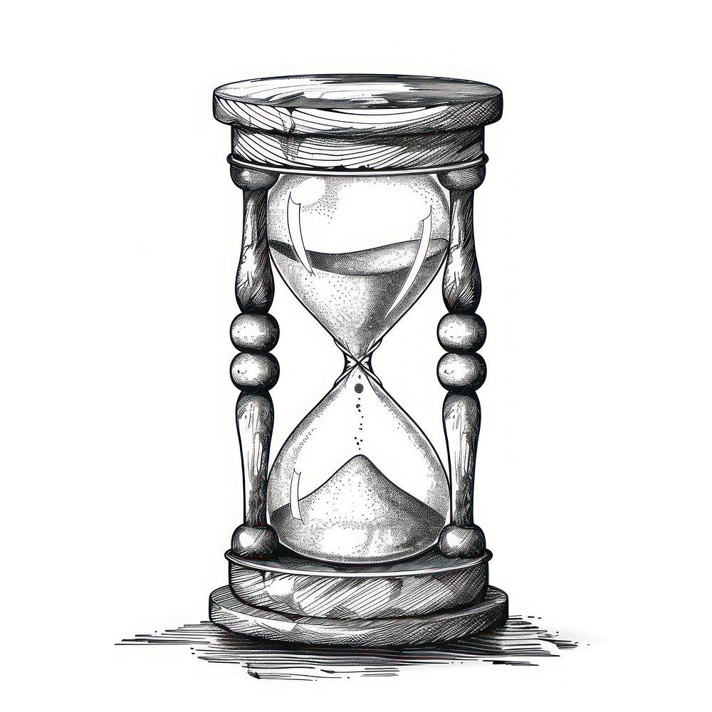 Hourglass monochrome deadline cartoon.