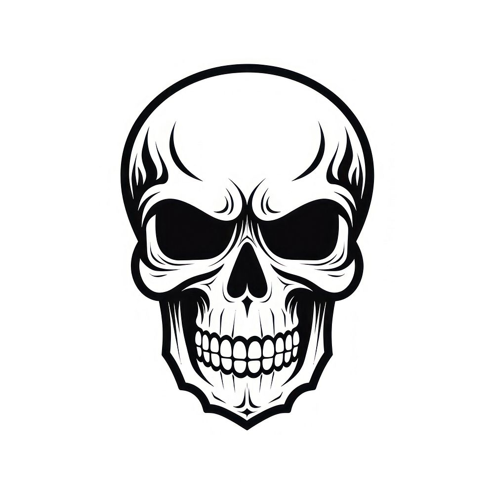 Skull black white logo.