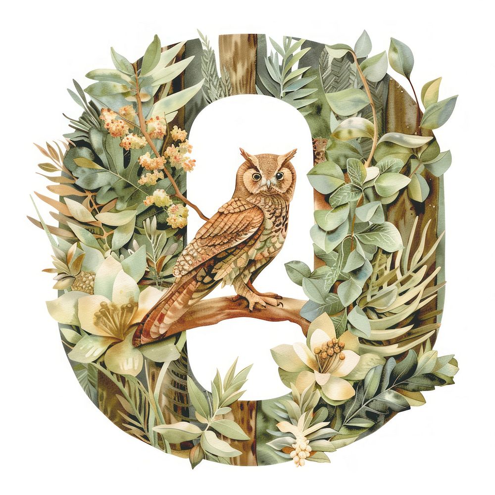 letter O nature plant bird. | Premium Photo Illustration - rawpixel