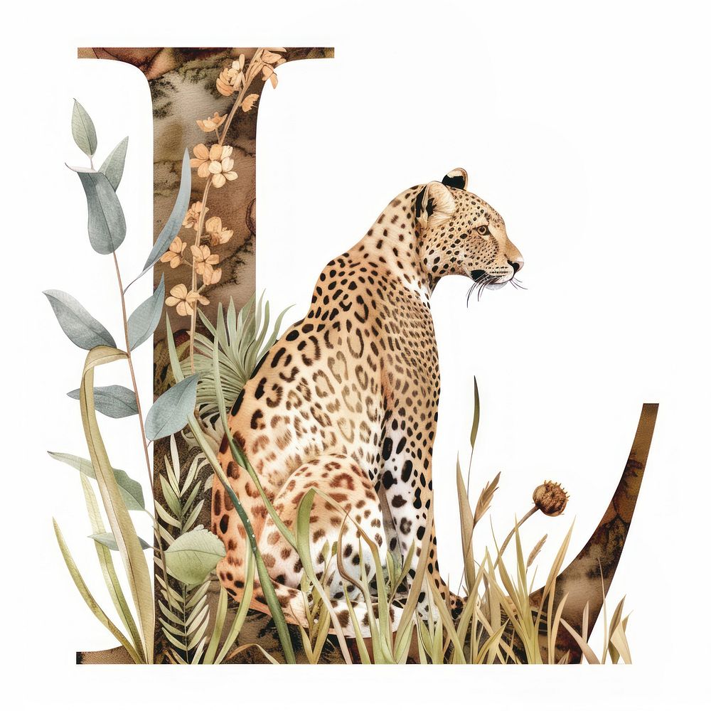 The letter L leopard wildlife cheetah.