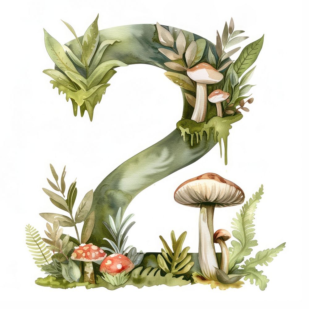 The letter number 2 mushroom nature plant.