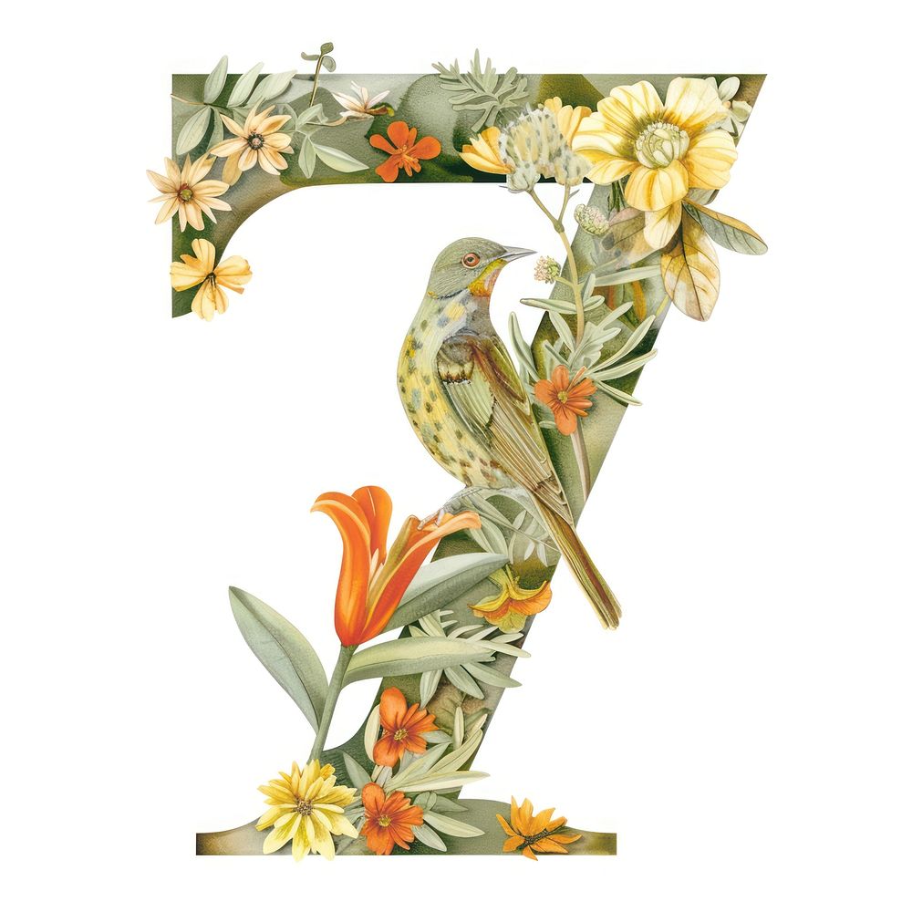 The letter number 7 art nature flower.