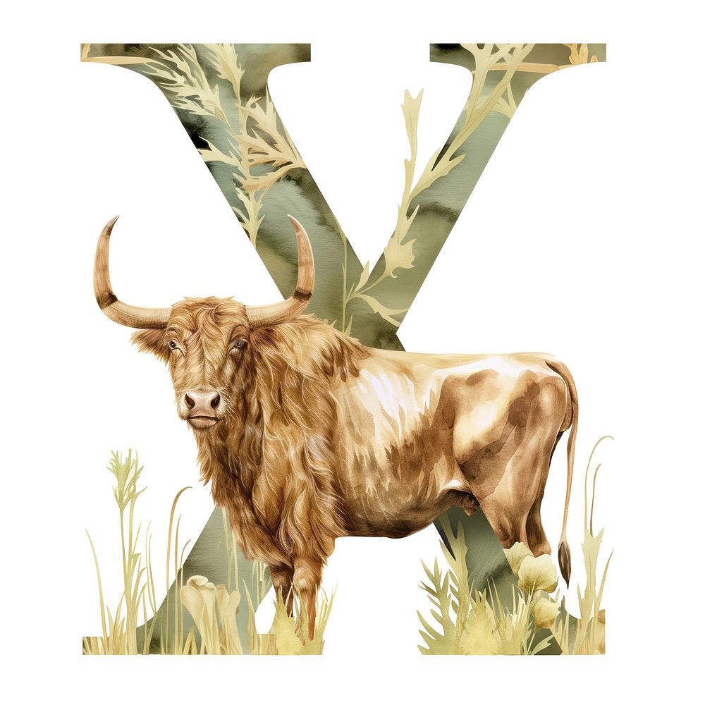 The letter X livestock mammal cattle.