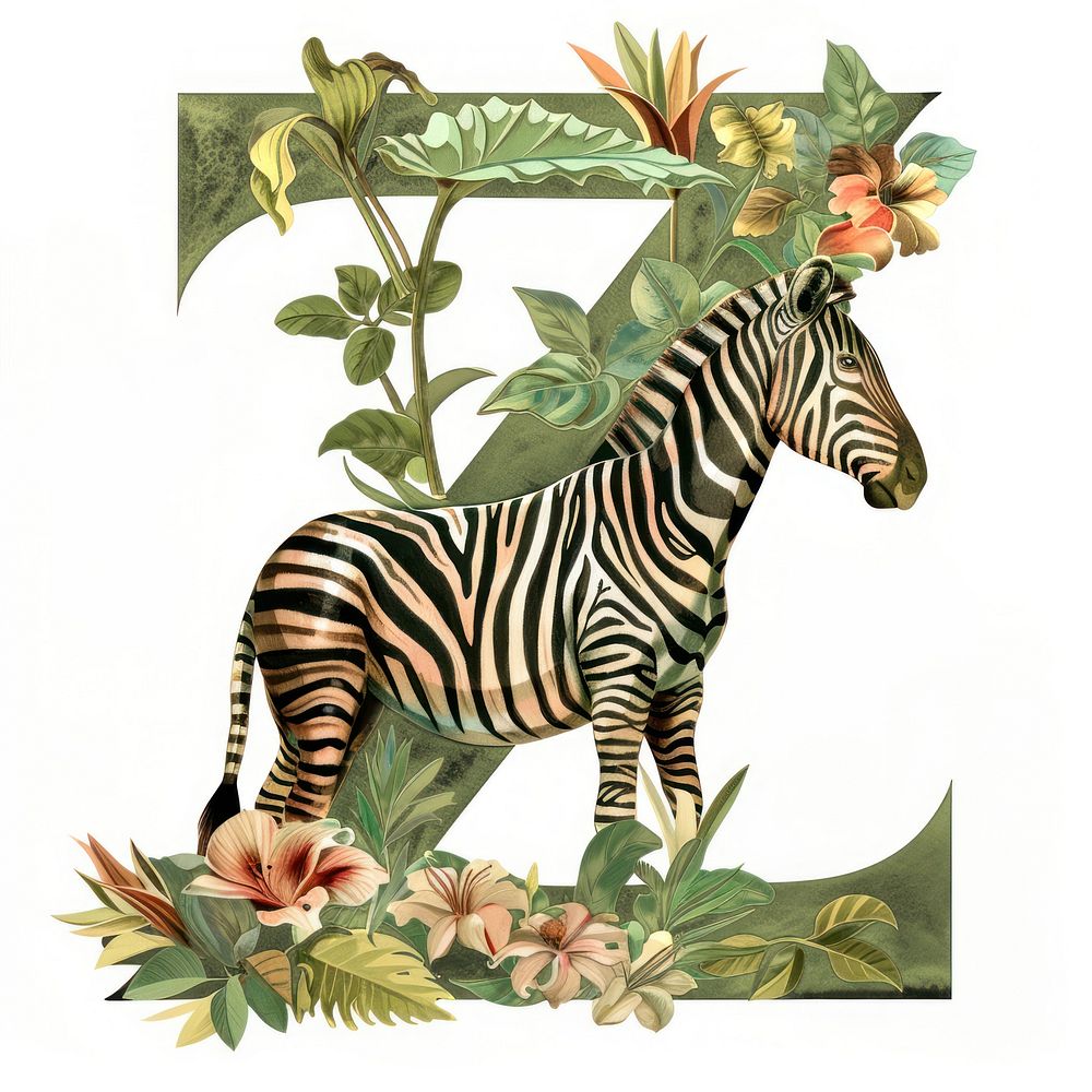 The letter Z zebra animal mammal.