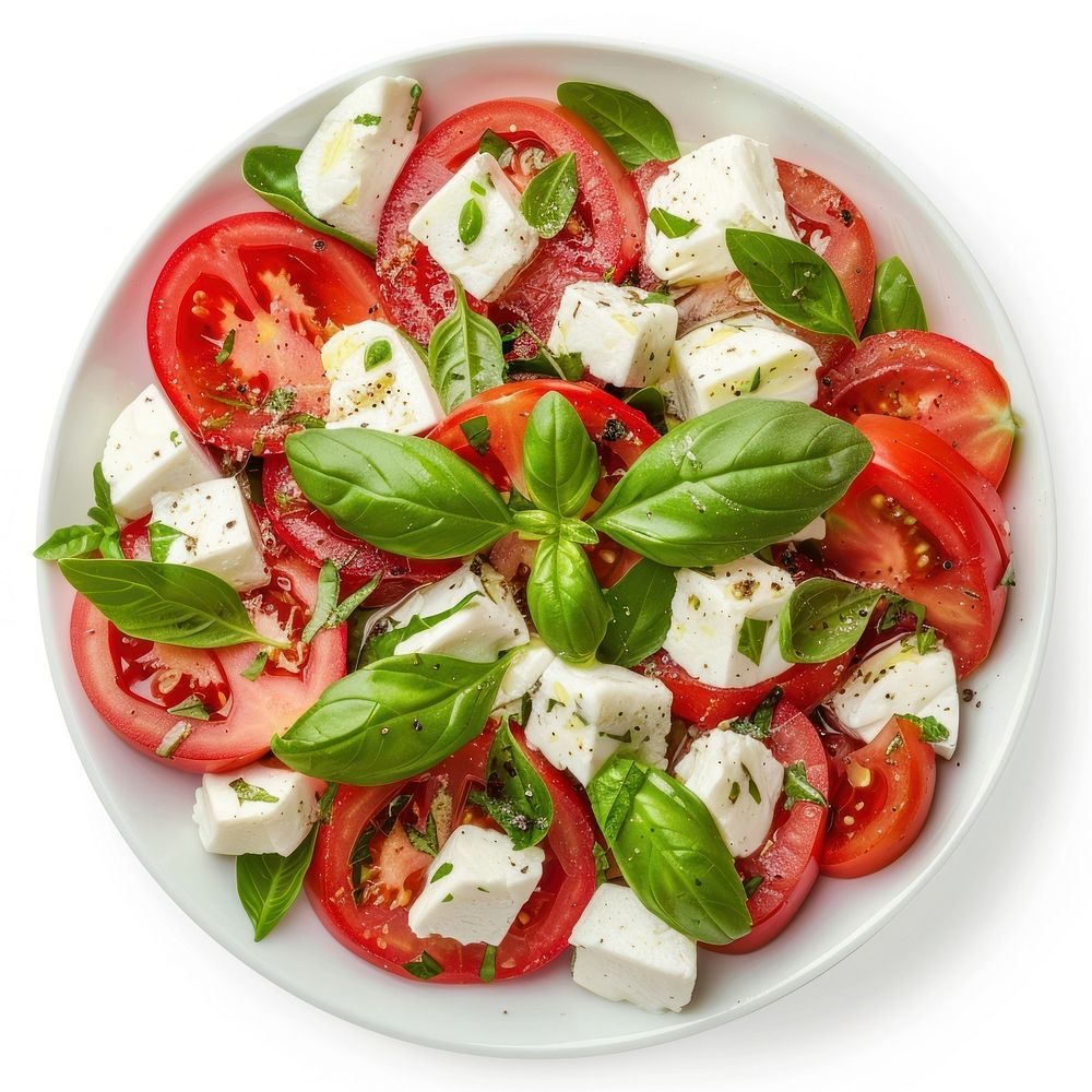 Caprese salad vegetable tomato plate.