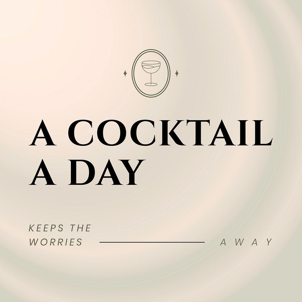 Cocktail quote Instagram post