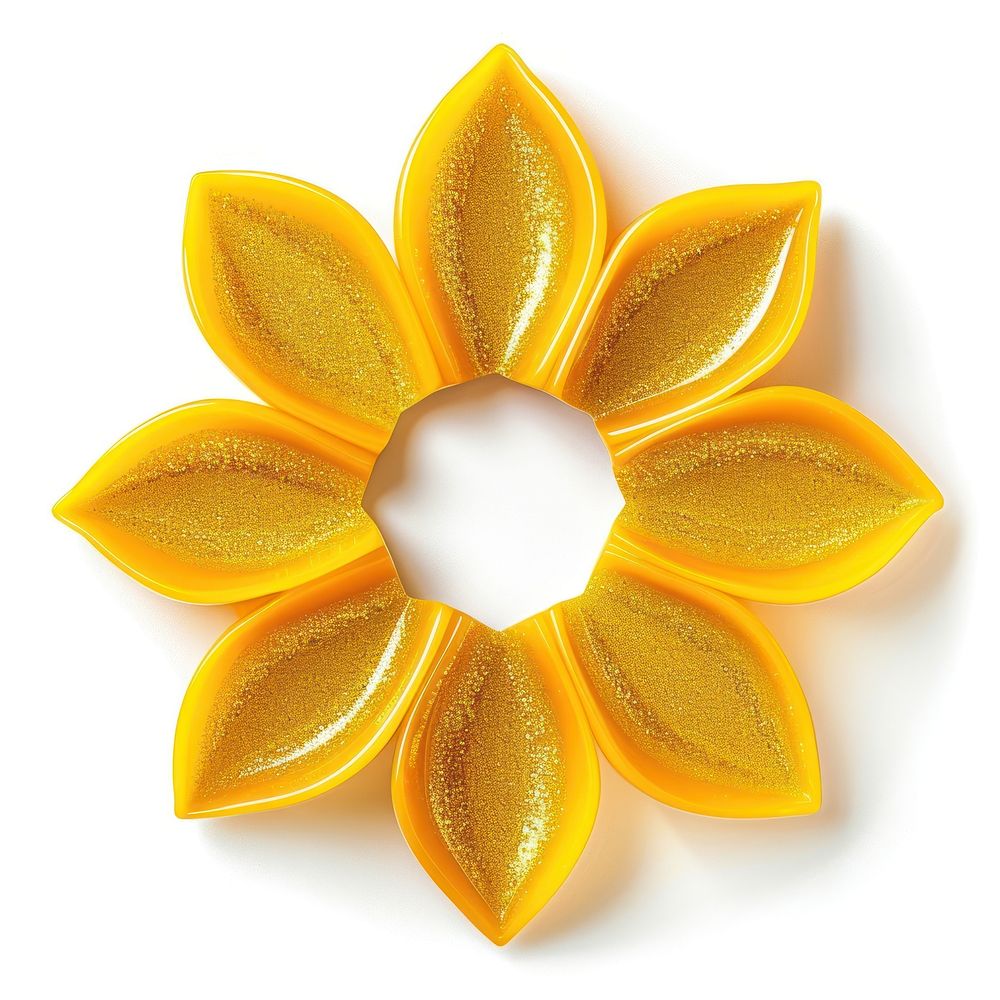 Frame glitter flower yellow shape petal.