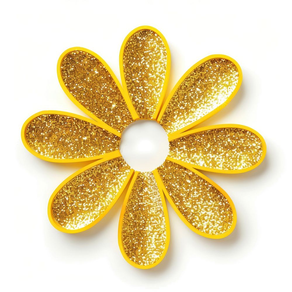 Frame glitter flower jewelry yellow shape.