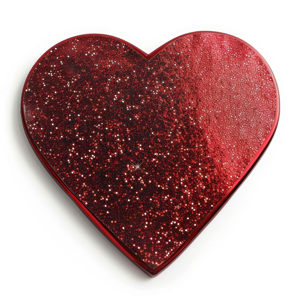 Frame glitter shapes heart red white background.