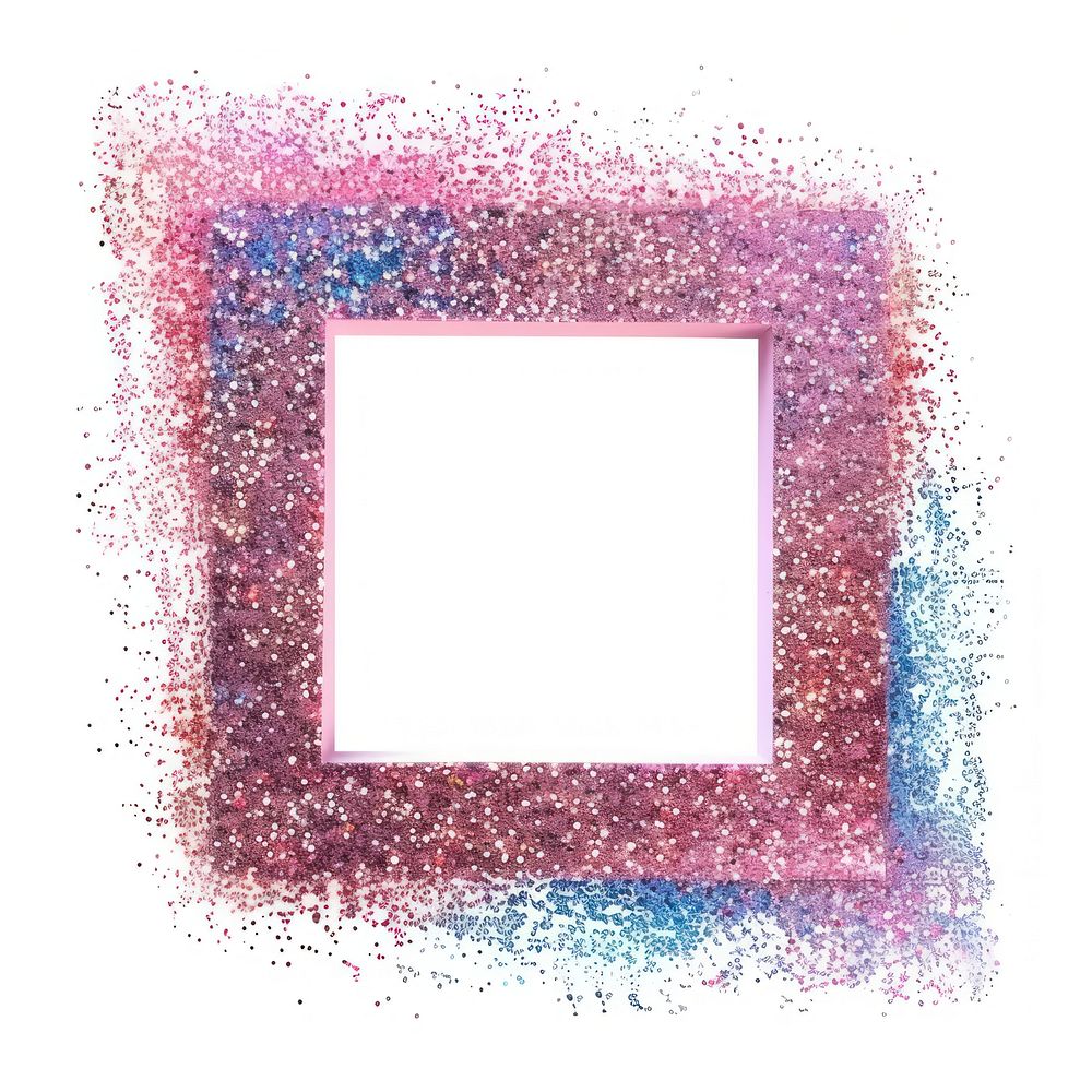 Frame glitter square backgrounds shape white background.