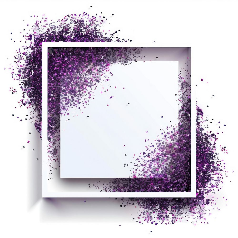 Frame glitter square purple backgrounds shape.