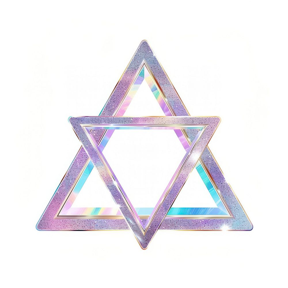Frame glitter triangle symbol purple shape.