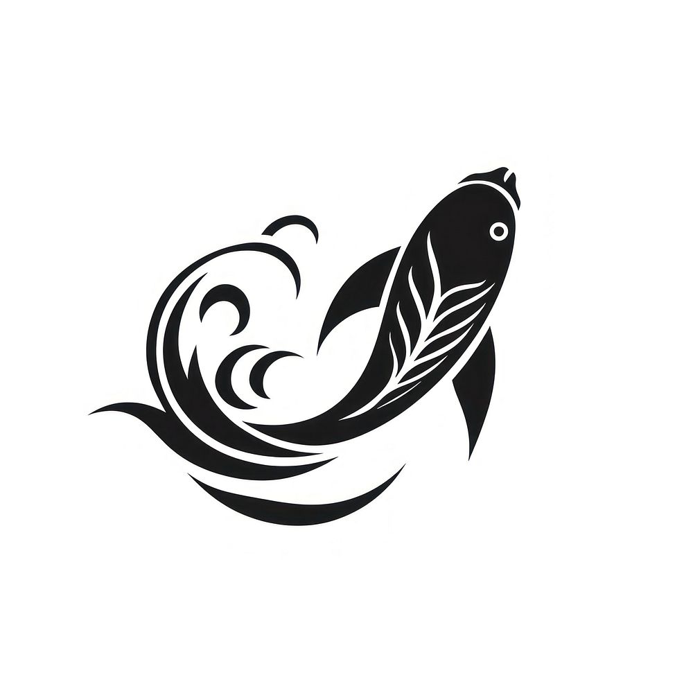 Koi logo stencil animal.