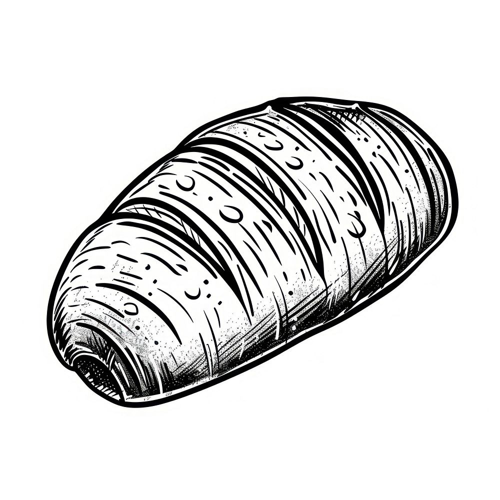 Loaf of bread drawing invertebrate illustrated.