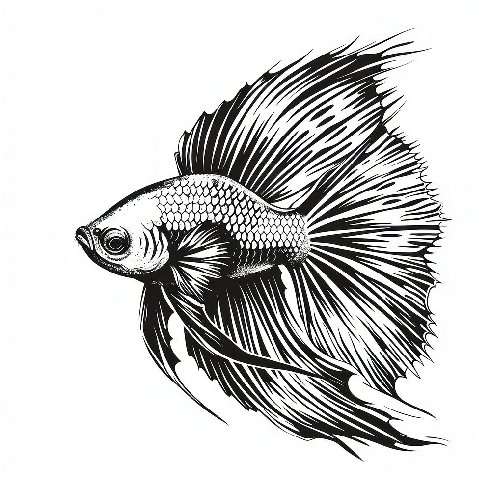 Pet fish drawing illustrated animal.