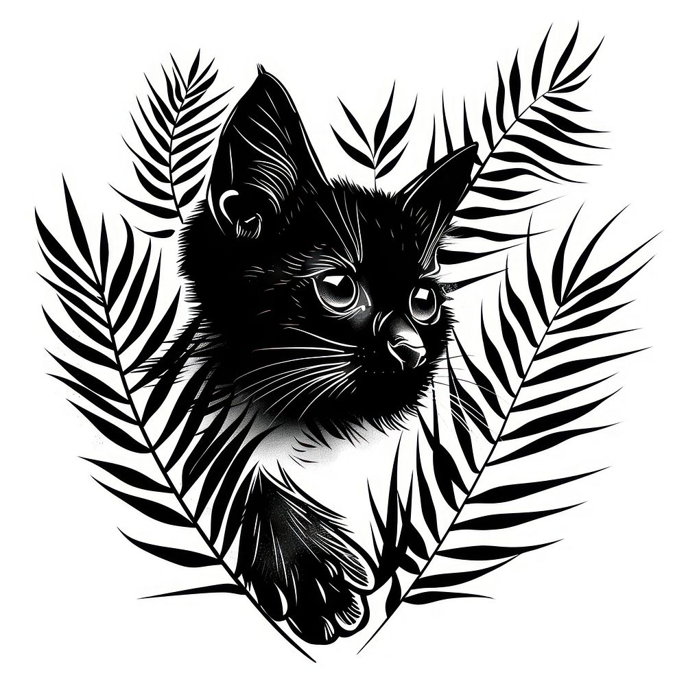 Pet kitten drawing illustrated sketch. | Free Photo Illustration - rawpixel