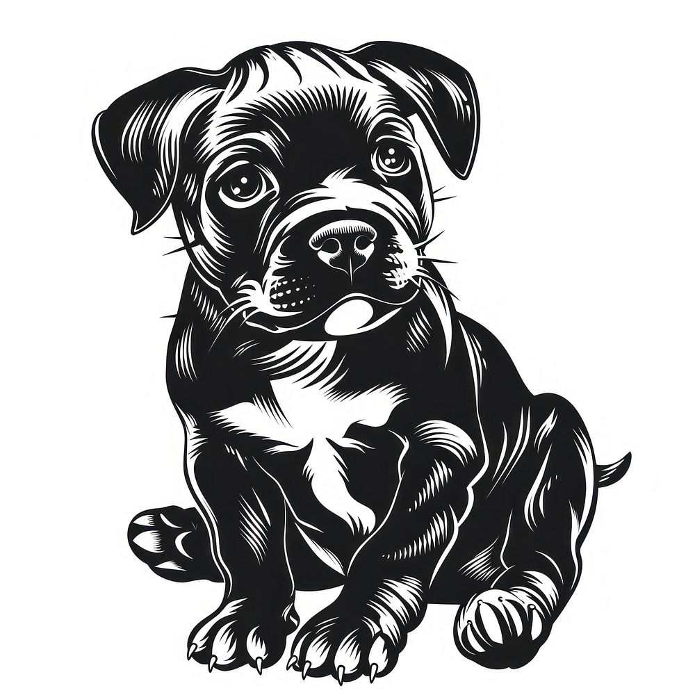 Pet puppy drawing illustrated wildlife.