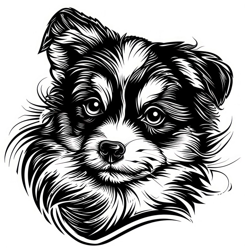 Pet puppy drawing illustrated wildlife.
