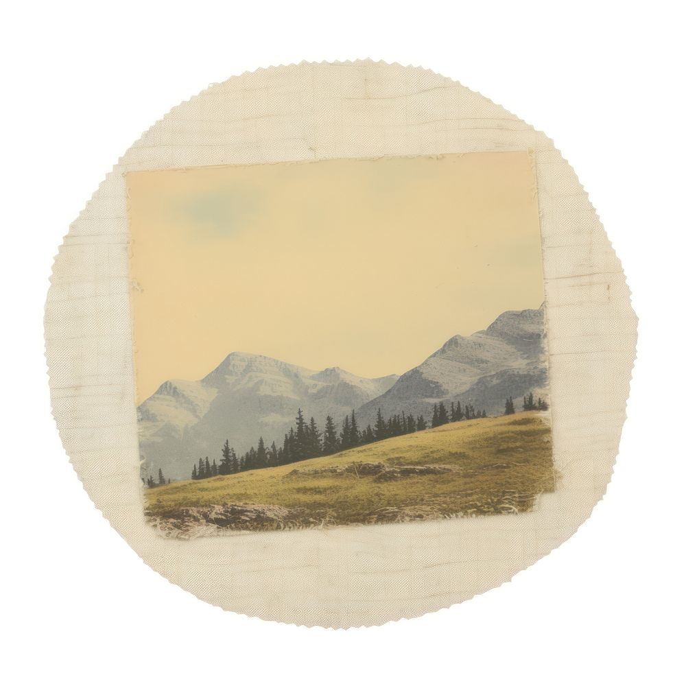 Tape stuck on the landscapes mountain painting nature.