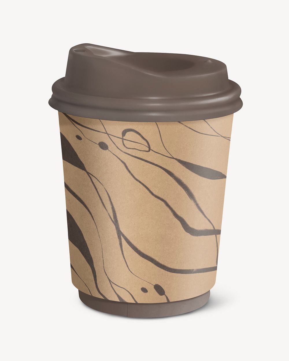 Aesthetic brown coffee cup, hot drink product packaging