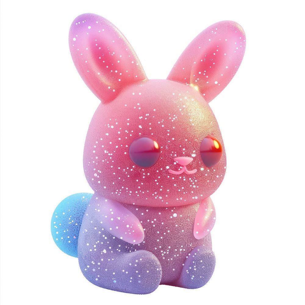 3d jelly glitter bunny toy representation celebration.