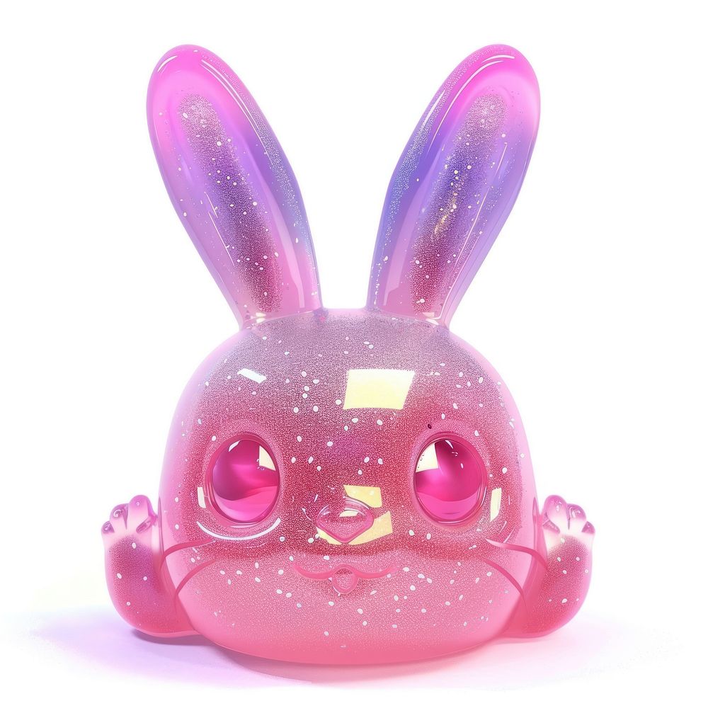 3d jelly glitter rabbit face purple toy celebration.