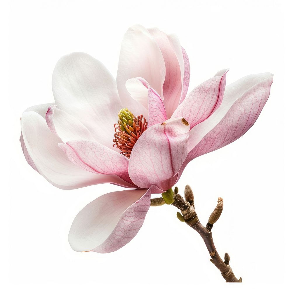 A magnolia flower blossom petal plant white.