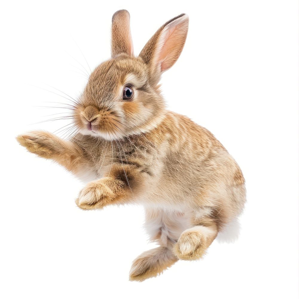 Happy jumping rabbit animal mammal | Free Photo - rawpixel