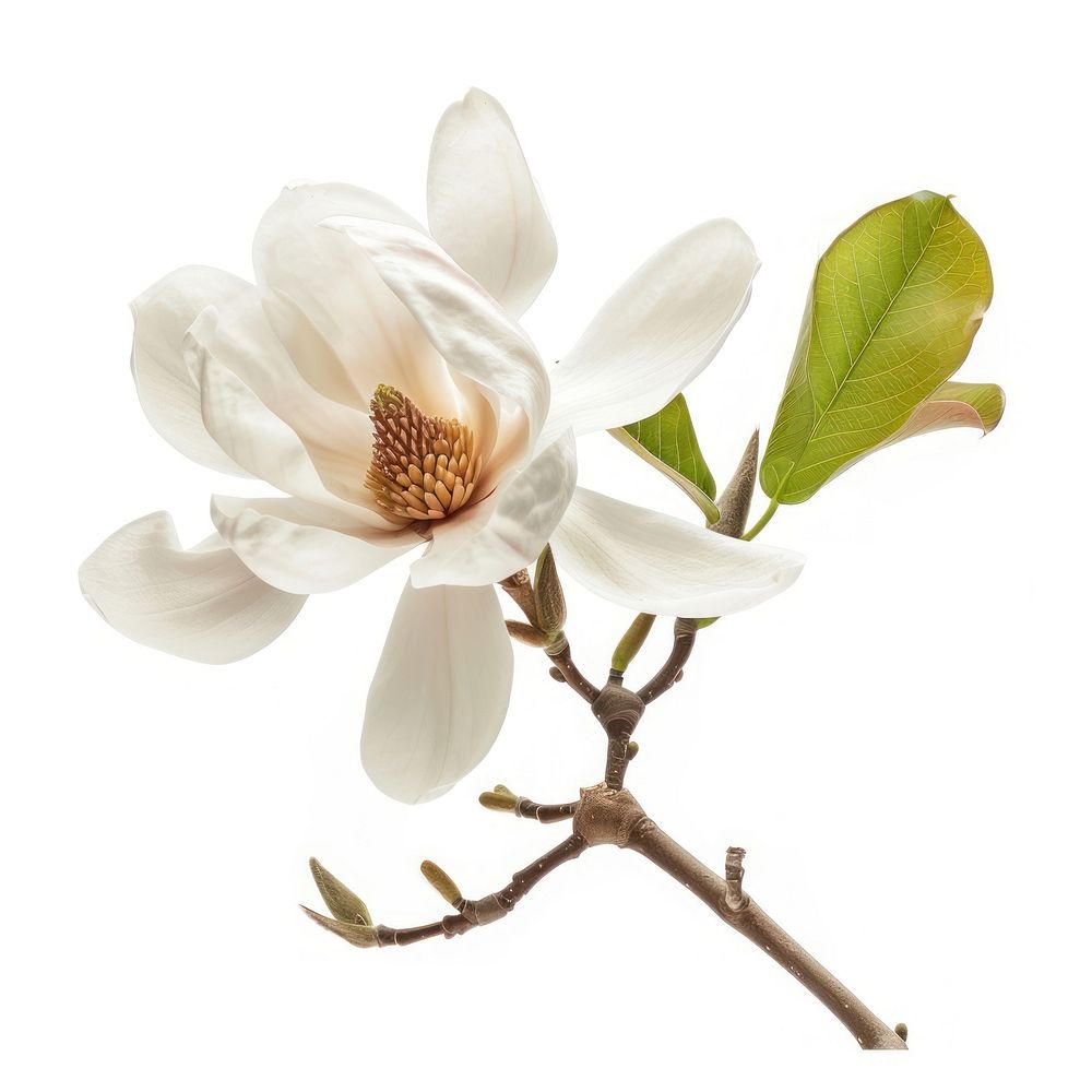 Magnolia flower blossom plant petal.