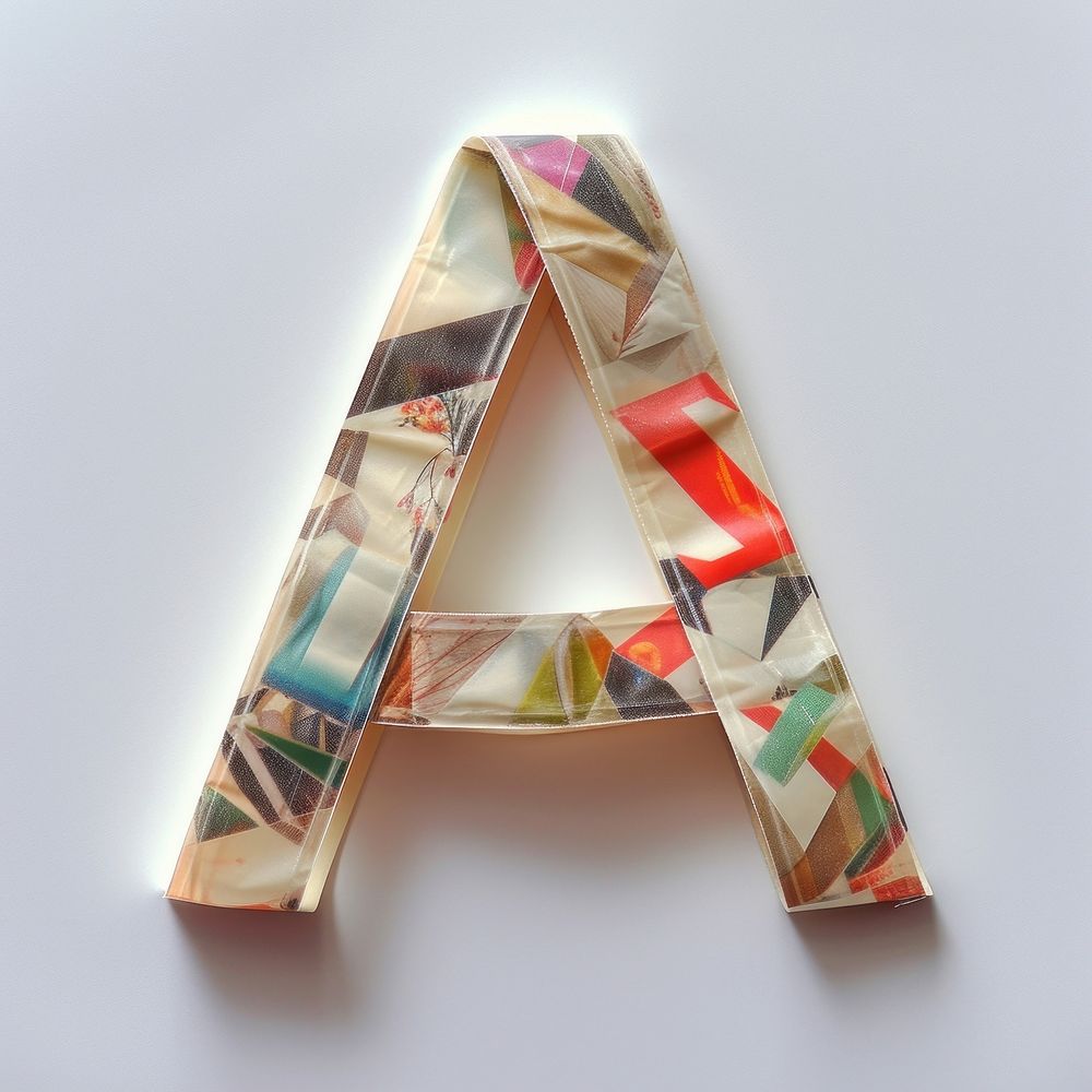 Alphabet A art white background triangle.