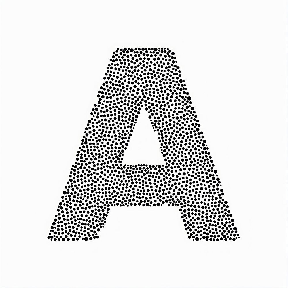 Letter A pattern font white background.