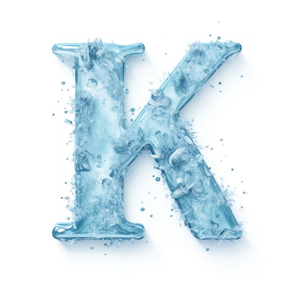 Alphabet k font text ice.