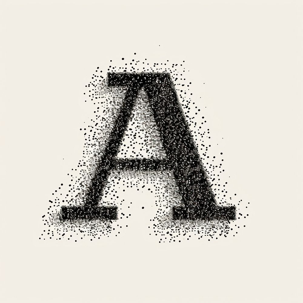 Letter A font text calligraphy.