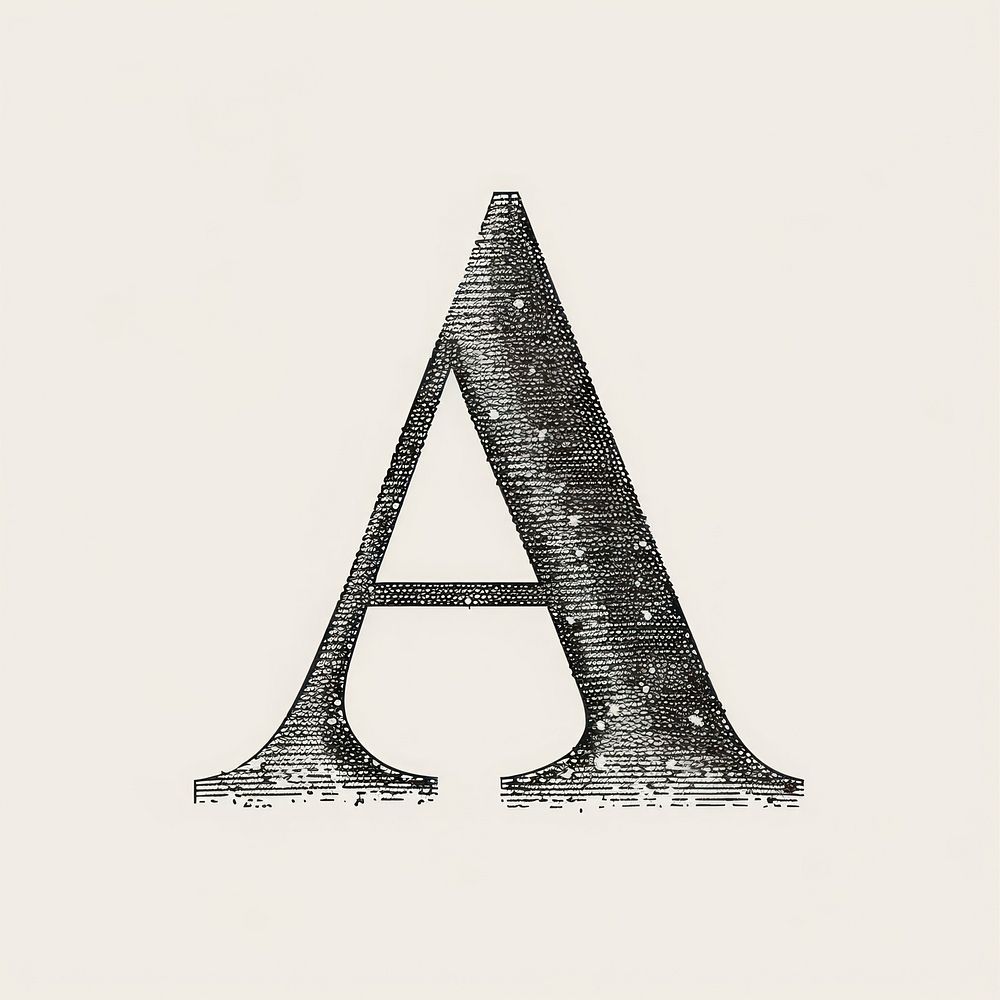 Letter A drawing sketch font.