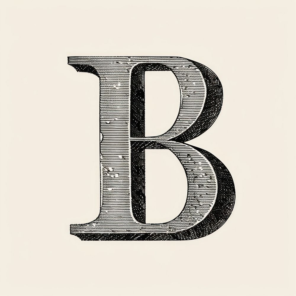 Letter B number font text.