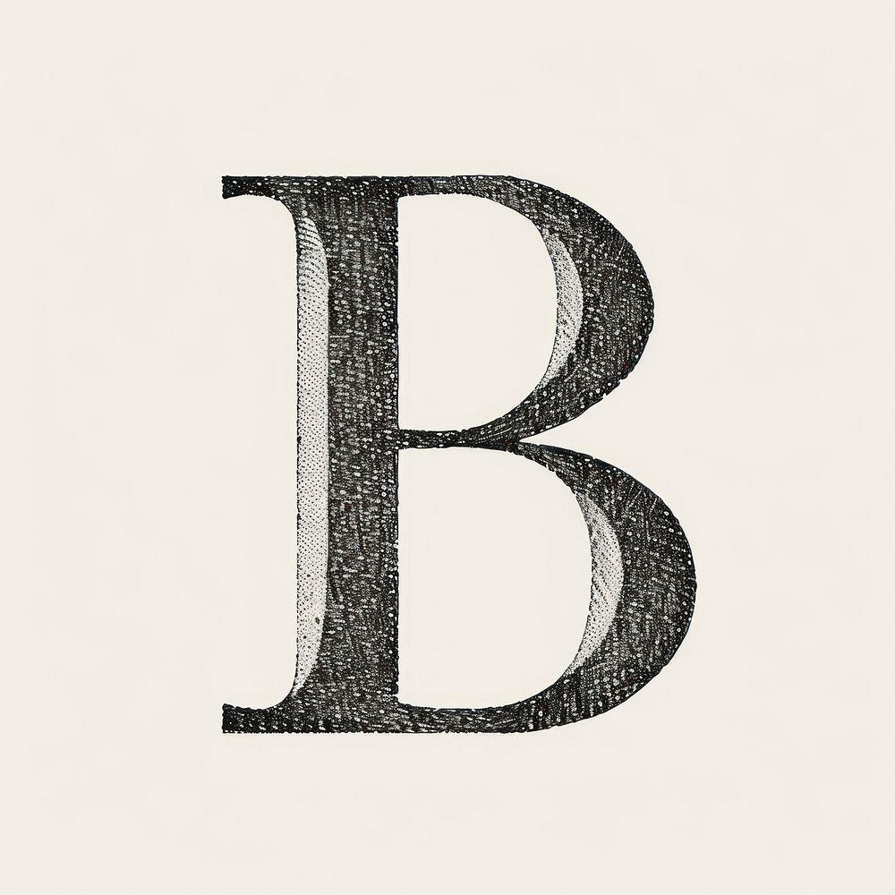 Letter B alphabet black font.