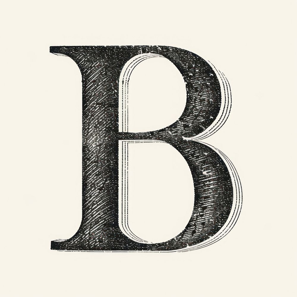 Letter B font text calligraphy.