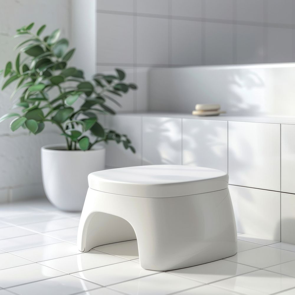 White empty step stool bathroom furniture indoors toilet.