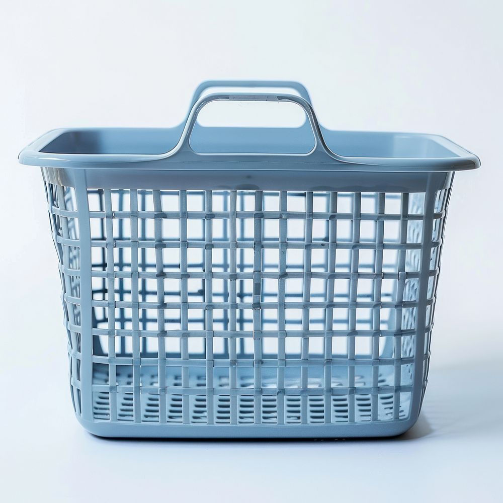 Empty blue flexible laundry basket jacuzzi tub shopping basket.