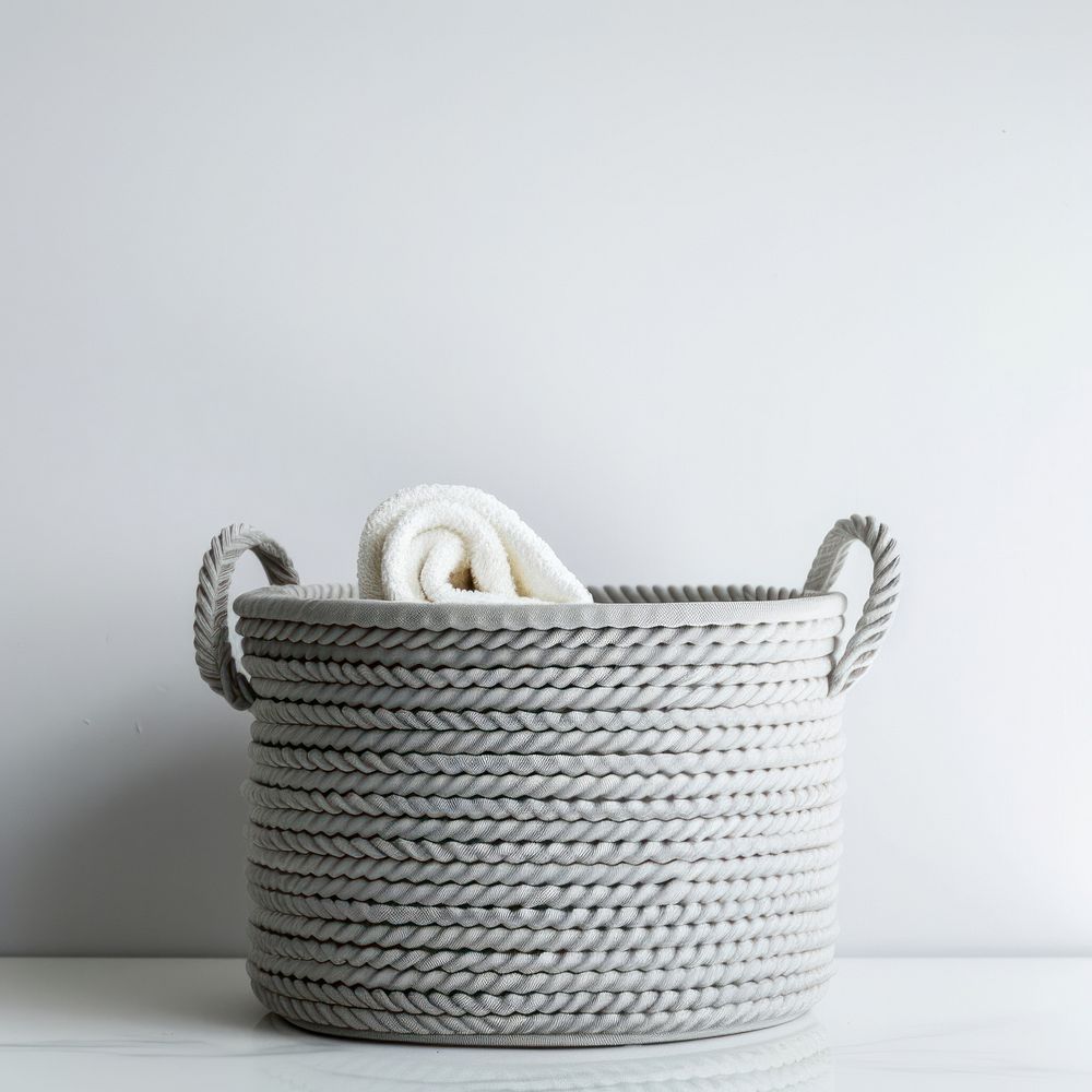 Empty grey flexible laundry basket accessories accessory handbag.