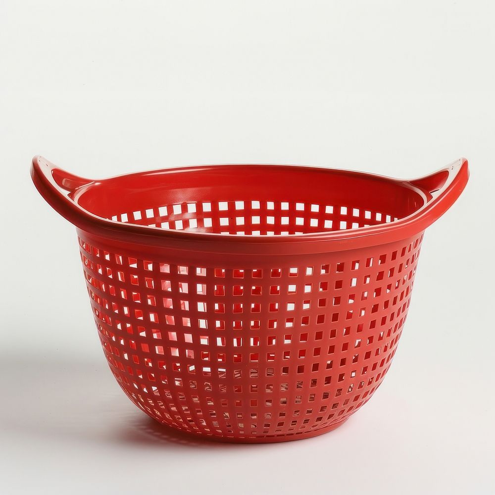 Empty red flexible laundry basket porcelain jacuzzi pottery.