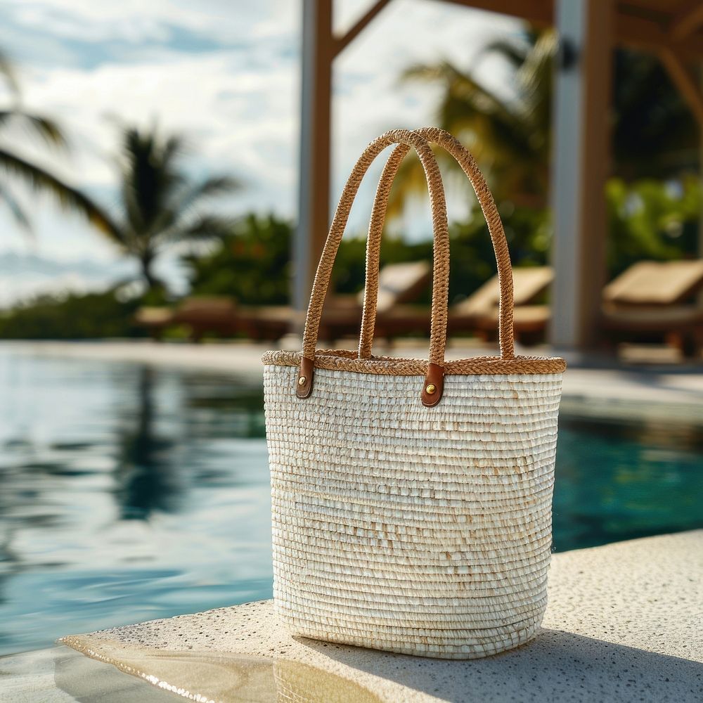 Blank Basket bag mockup accessories handicraft accessory.